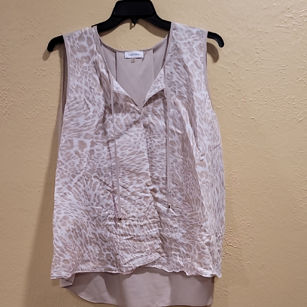 Calvin Klein Women's Leopard Print 2x Sleeveless Top